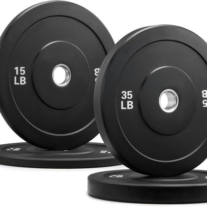 【Springtok】Zelus Weight Plate Set, Twin 2" Bumper Plates, Olympic Weight Set with Rubber Barbell Dumbbell Plates Stainless Steel Inserts for Pro or Home Gyms