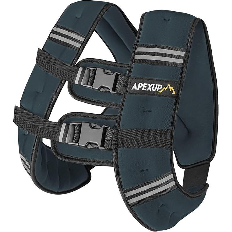 APEXUP Weighted Vest with 5Lbs/10Lbs/15Lbs/20Lbs/25Lbs/30Lbs Weights and Reflective Stripe, Weight Vest Men Women for Workout, Strength Training, Running