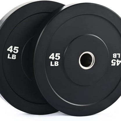 【Springtok】Zelus Weight Plate Set, Twin 2" Bumper Plates, Olympic Weight Set with Rubber Barbell Dumbbell Plates Stainless Steel Inserts for Pro or Home Gyms