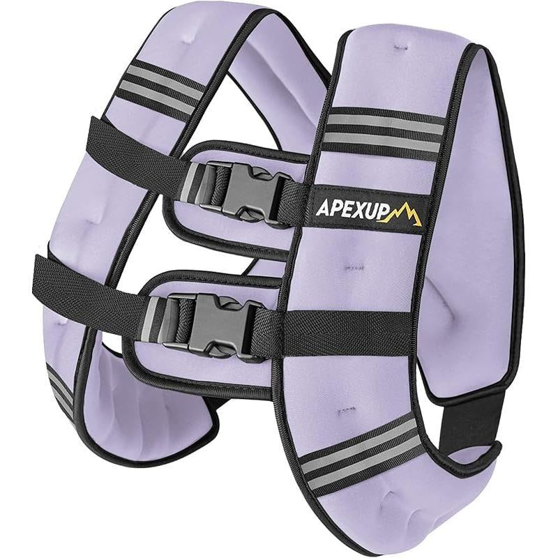 APEXUP Weighted Vest with 5Lbs/10Lbs/15Lbs/20Lbs/25Lbs/30Lbs Weights and Reflective Stripe, Weight Vest Men Women for Workout, Strength Training, Running