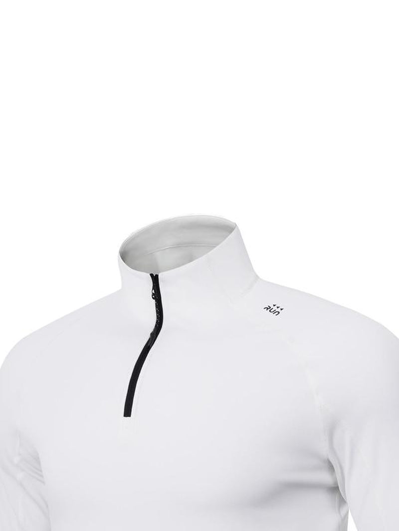 Men'S Solid Half Zip Thumb Hole Design Sports Tee, Regular Fit Breathable Long Sleeve T-Shirt for Gym Workout Running, Casual Comfy Men'S Top for Summer