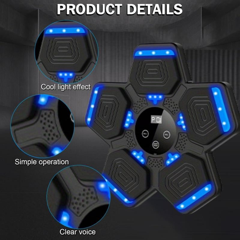 2025 Music Boxing Machine for Adults and Kids, Smart Bluetooth Boxing Machine with Boxing Gloves Wall Mounted, Music Boxing Target Workout Punching Equipment for Home(Upgrade) Electronic Focus Agility Training Equipment with Glove, Exercise Equipment