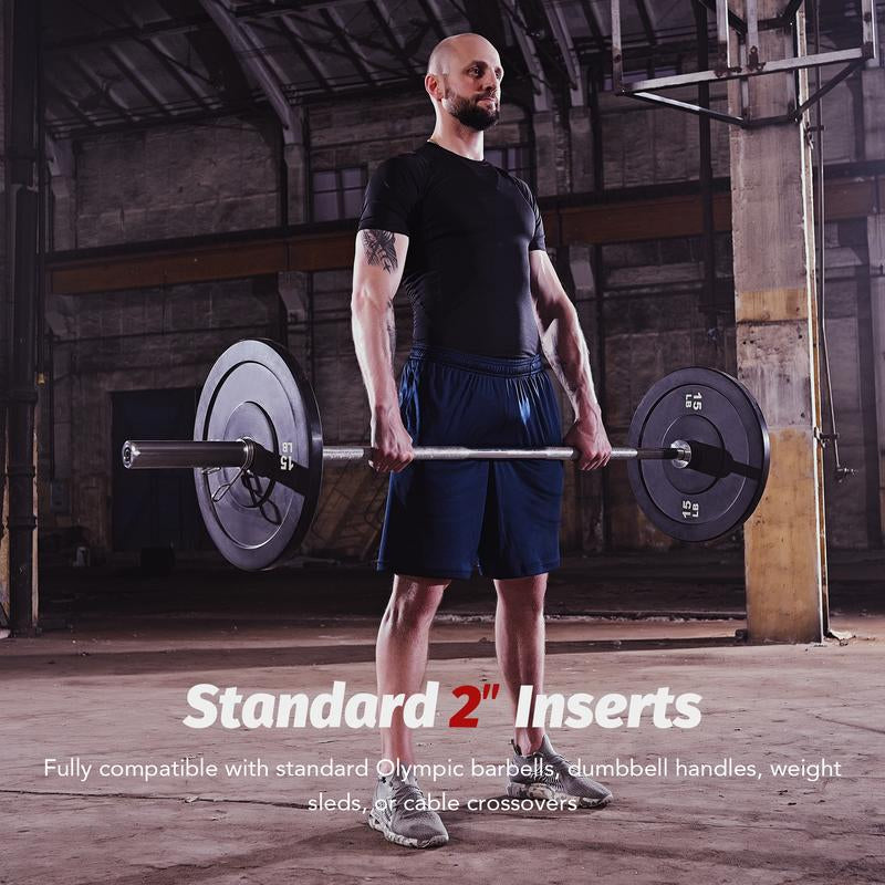 【Springtok】Zelus Weight Plate Set, Twin 2" Bumper Plates, Olympic Weight Set with Rubber Barbell Dumbbell Plates Stainless Steel Inserts for Pro or Home Gyms