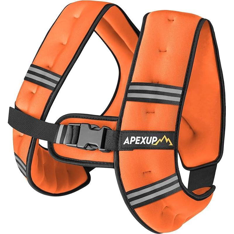 APEXUP Weighted Vest with 5Lbs/10Lbs/15Lbs/20Lbs/25Lbs/30Lbs Weights and Reflective Stripe, Weight Vest Men Women for Workout, Strength Training, Running