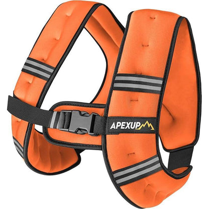 APEXUP Weighted Vest with 5Lbs/10Lbs/15Lbs/20Lbs/25Lbs/30Lbs Weights and Reflective Stripe, Weight Vest Men Women for Workout, Strength Training, Running